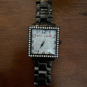 Betsey Johnson black and silver watch
